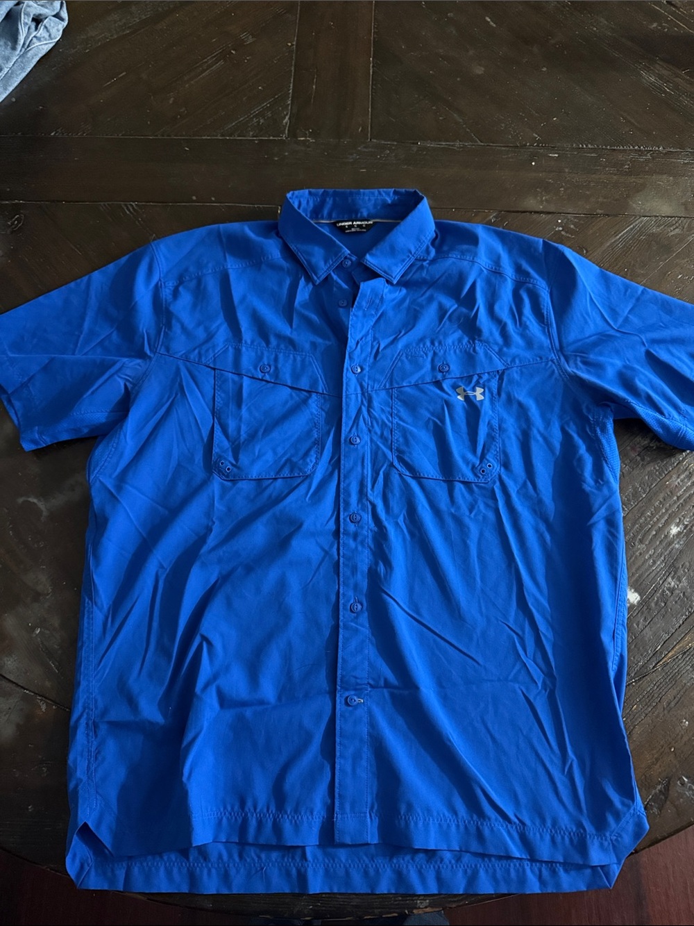 Under Armour Men's Royal Blue Short Sleeve Button-Down Shirt